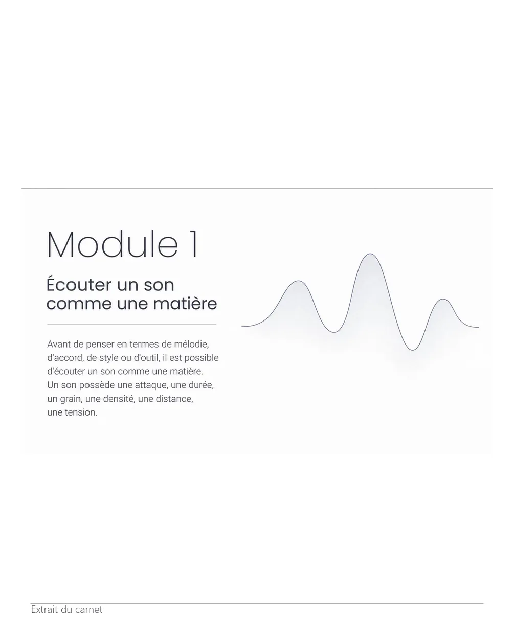 Page intérieure du cahier de travail sonore